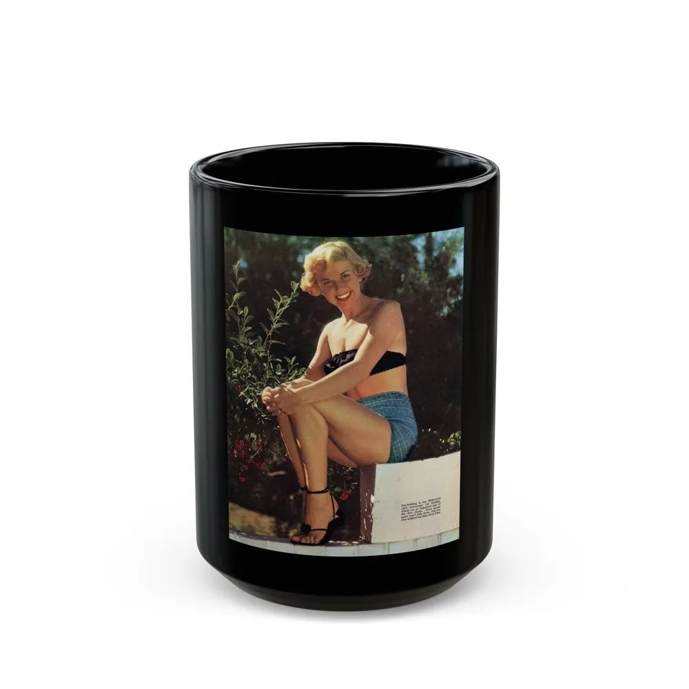 Doris Day #66 (Vintage Female Icon) Black Coffee Mug-15oz-Go Mug Yourself