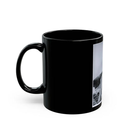 Jennifer Jayne #02 - B&W Full Body Linergie Barefoot Glamour Photo (Vintage Female Icon) Black Coffee Mug-Go Mug Yourself