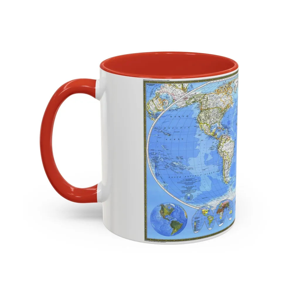 World Map (1988) (Map) Accent Coffee Mug-Go Mug Yourself