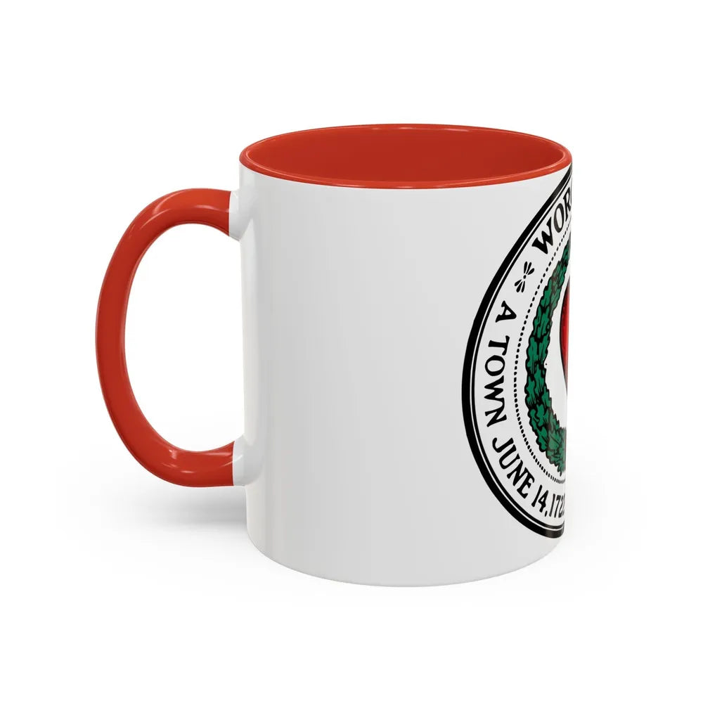 Seal of Worcester Massachusetts - Accent Coffee Mug-Go Mug Yourself