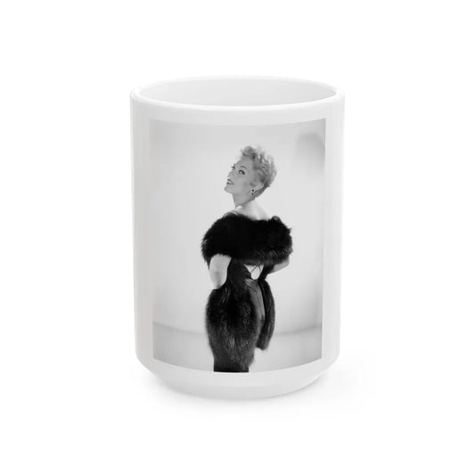 Kim Novak #252 (Vintage Female Icon) White Coffee Mug-15oz-Go Mug Yourself