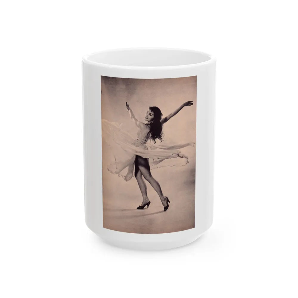 Julie Newmar #423 (Vintage Female Icon) White Coffee Mug-15oz-Go Mug Yourself