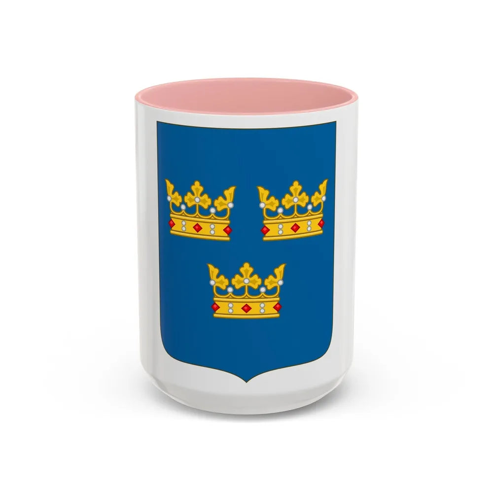 Shield of arms of Sweden - Accent Coffee Mug-15oz-Pink-Go Mug Yourself