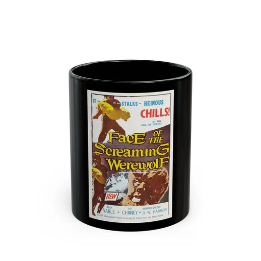 FACE OF THE SCREAMING WEREWOLF 1964 Movie Poster - Black Coffee Mug-11oz-Go Mug Yourself