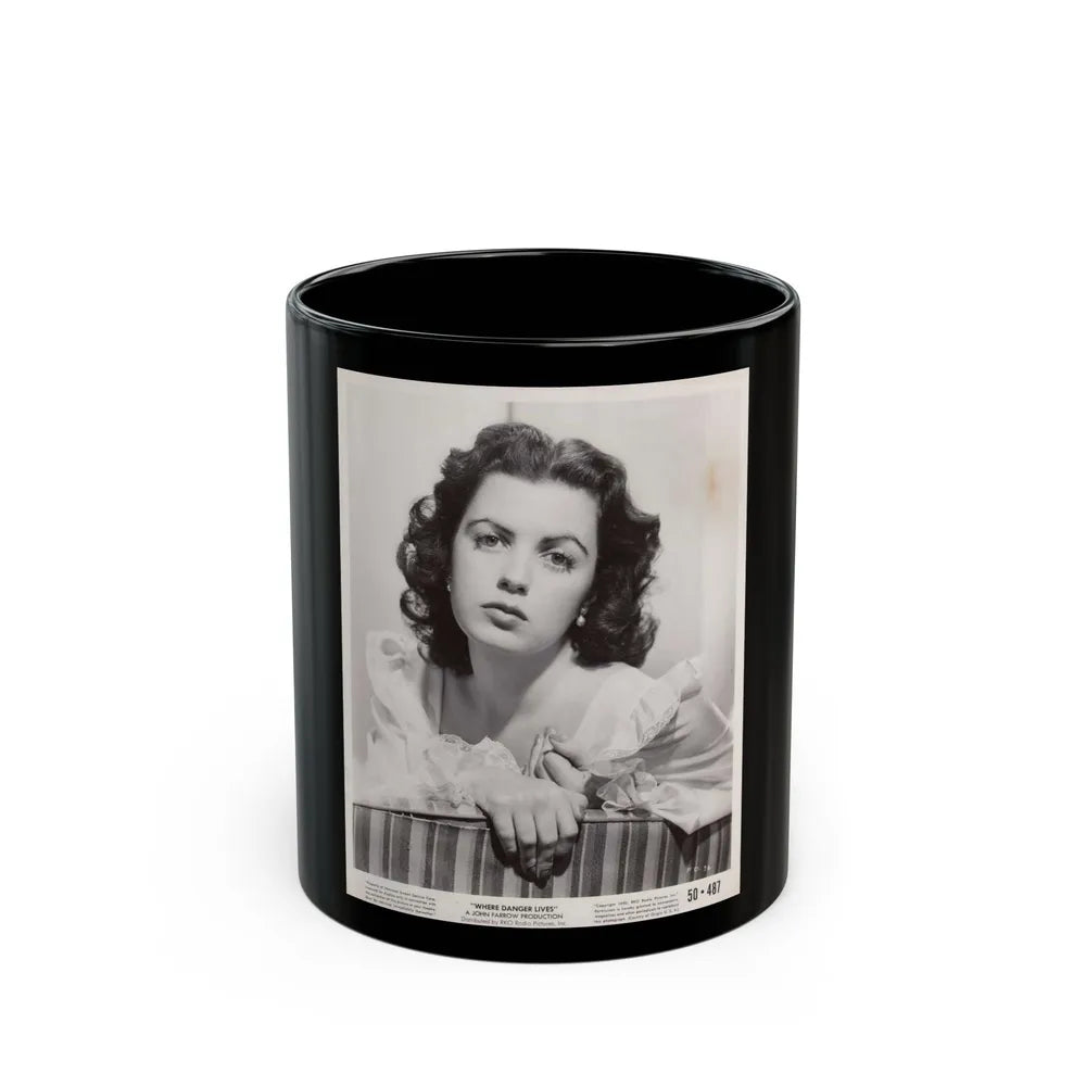 Faith Domergue #158 (Vintage Female Icon) Black Coffee Mug-11oz-Go Mug Yourself