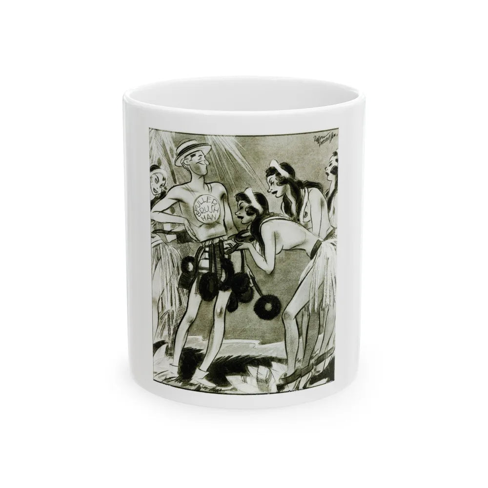 Ballyhoo Magazine Illustration - White Coffee Mug-11oz-Go Mug Yourself