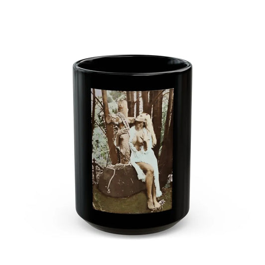 Veronica Carlson #84 - Partially Topless1 (Vintage Female Icon) Black Coffee Mug-15oz-Go Mug Yourself