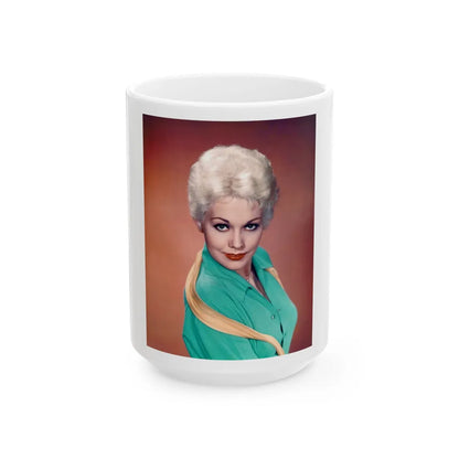 Kim Novak #359 (Vintage Female Icon) White Coffee Mug-15oz-Go Mug Yourself