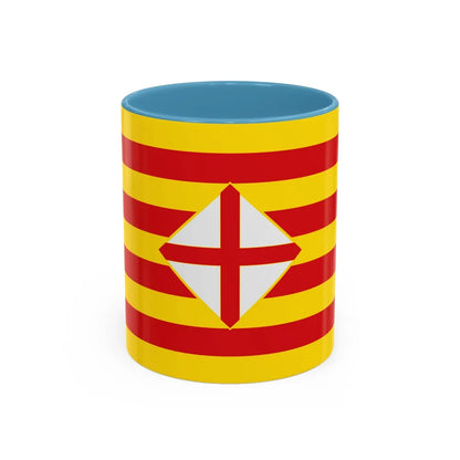 Flag of Barcelona - Accent Coffee Mug-11oz-Light Blue-Go Mug Yourself