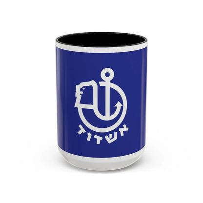 Flag of Ashdod Israel - Accent Coffee Mug-15oz-Black-Go Mug Yourself