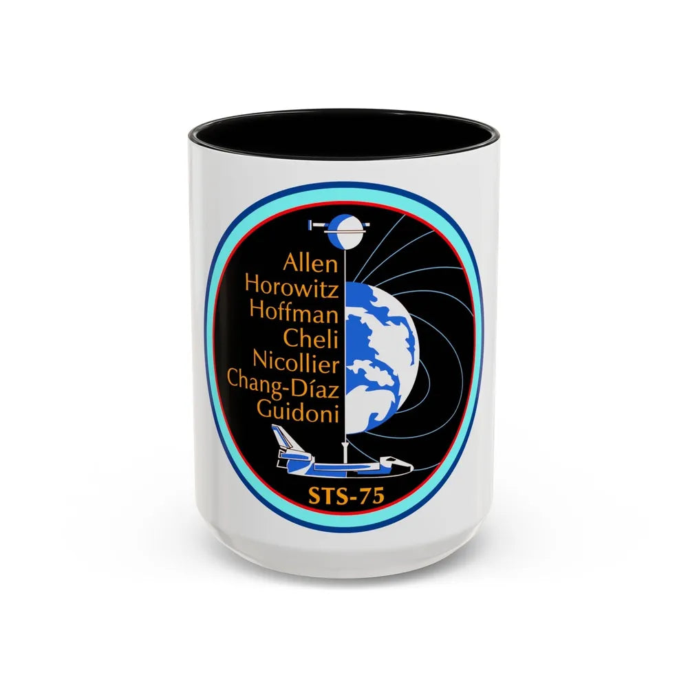 STS 75 (NASA) Accent Coffee Mug-15oz-Black-Go Mug Yourself