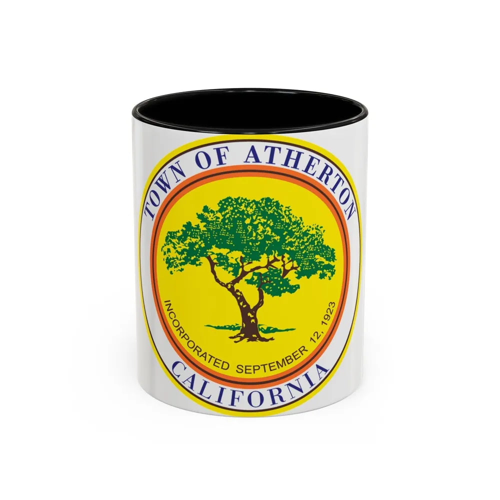 Seal of Atherton California - Accent Coffee Mug-11oz-Black-Go Mug Yourself