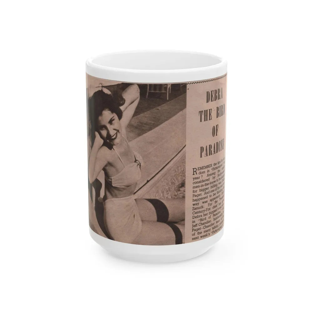 Debra Paget #519 - Magazine Clipping B&W Photo & Article from 1951 (Vintage Female Icon) White Coffee Mug-15oz-Go Mug Yourself