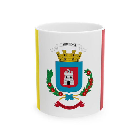 Flag of Heredia Province Costa Rica - White Coffee Mug-11oz-Go Mug Yourself