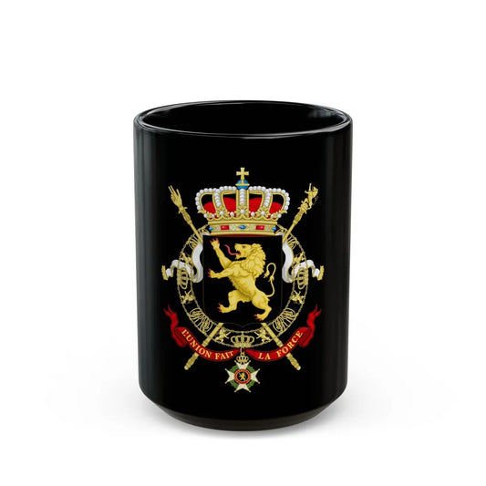 State Coat of Arms of Belgium - Black Coffee Mug-15oz-Go Mug Yourself