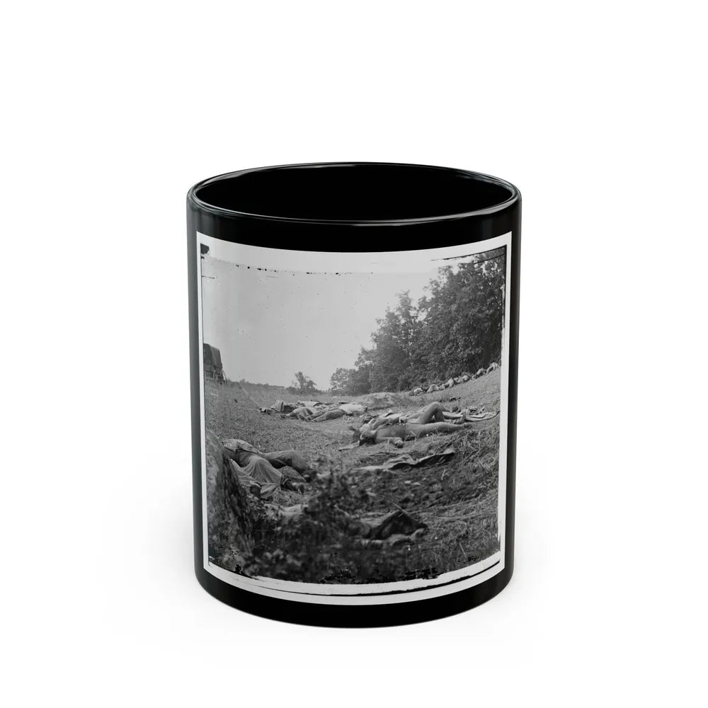 Gettysburg, Pa. Confederate Dead Gathered For Burial At The Edge Of The Rose Woods, July 5, 1863 (U.S. Civil War) Black Coffee Mug-11oz-Go Mug Yourself