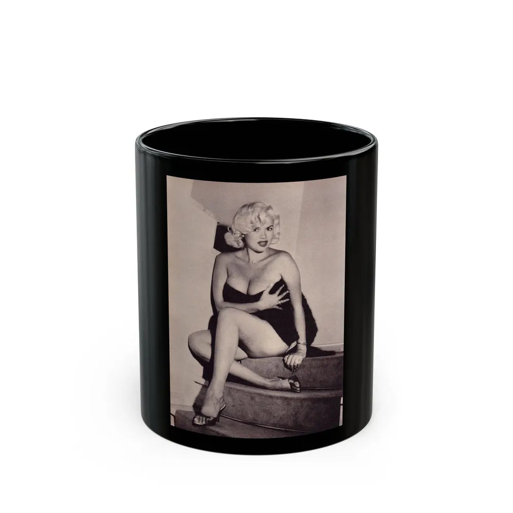 Jayne Mansfield #222 (Vintage Female Icon) Black Coffee Mug-11oz-Go Mug Yourself