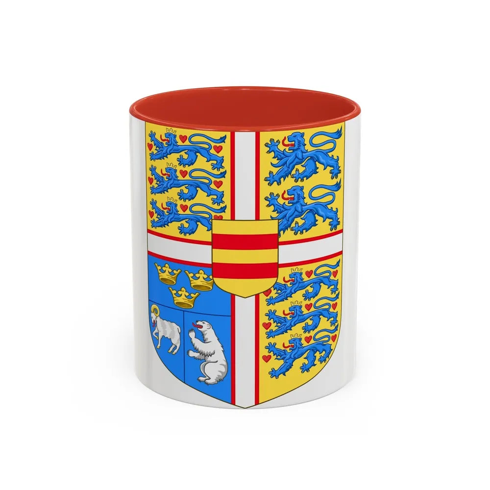 Royal arms of Denmark - Accent Coffee Mug-11oz-Red-Go Mug Yourself