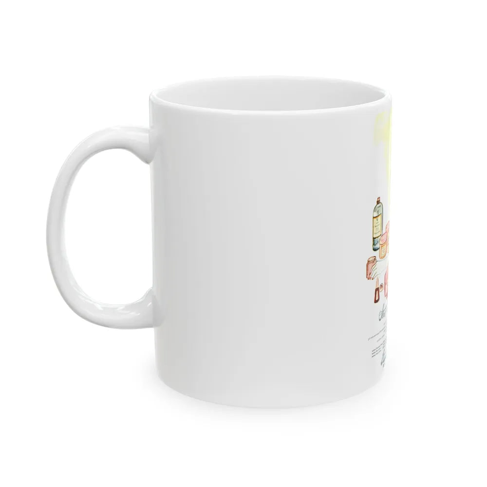 Elizabeth Arden advt, Start Building Beauty, 1948 - White Coffee Mug-Go Mug Yourself