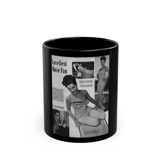 Debra Paget #445 - B&W Mag. Scan (Vintage Female Icon) Black Coffee Mug-11oz-Go Mug Yourself