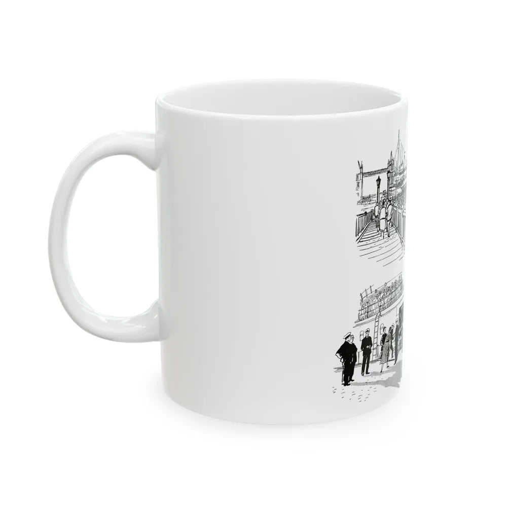 Cruising Down The River. From Courier, 1950 - White Coffee Mug-Go Mug Yourself