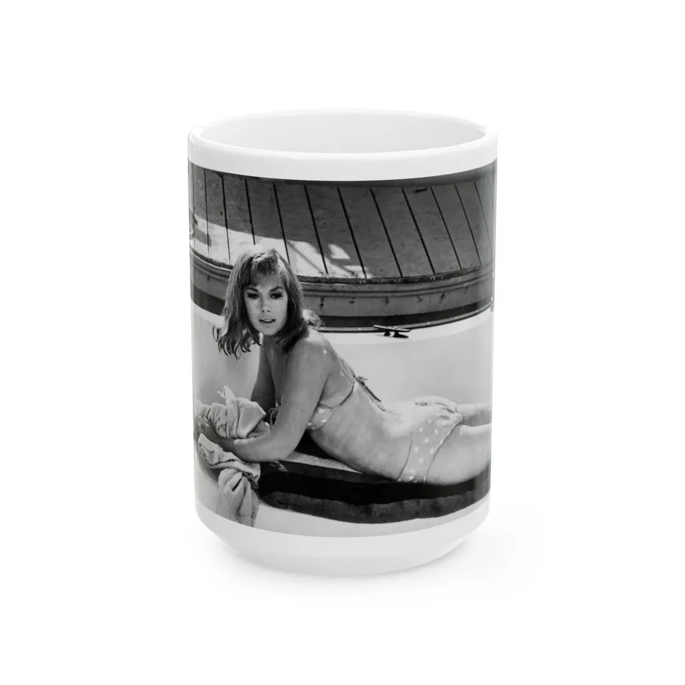 Leslie Parrish #61 (Vintage Female Icon) White Coffee Mug-15oz-Go Mug Yourself