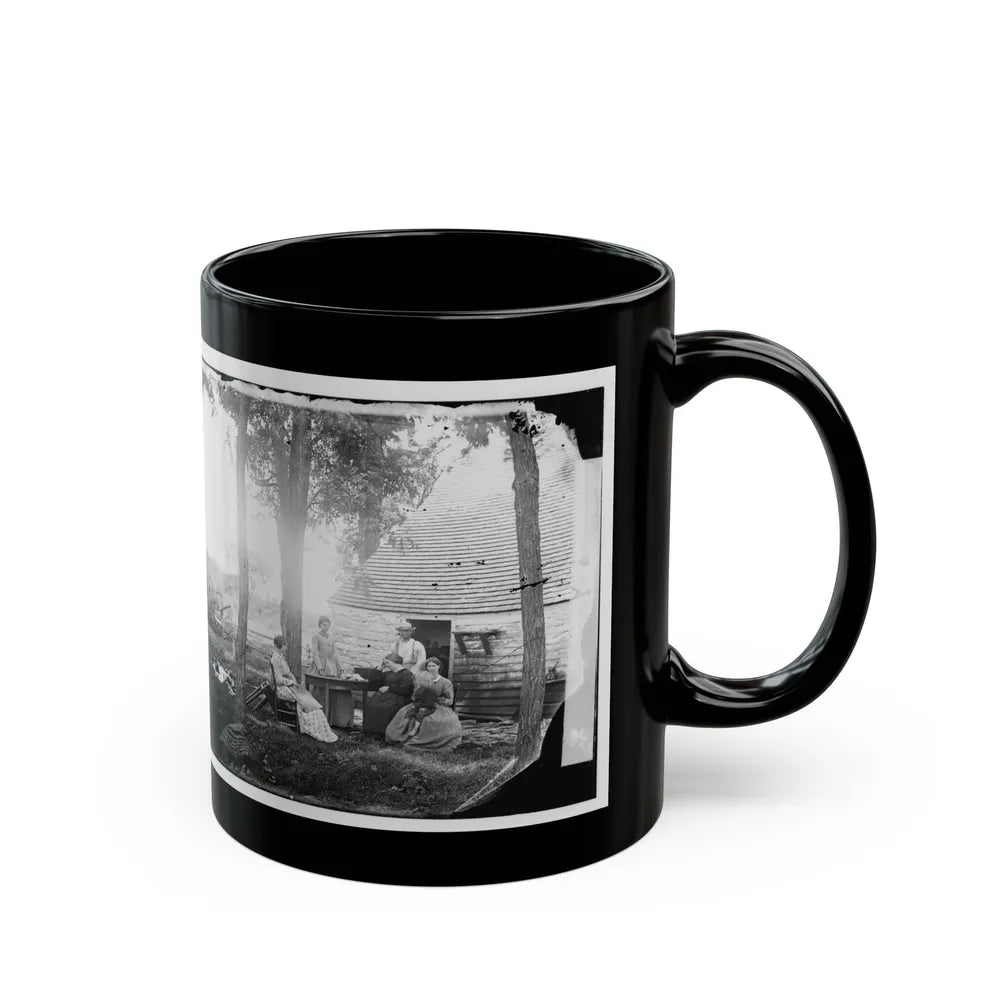 Cedar Mountain, Va. Family Group Before The House In Which Gen. Charles S. Winder (C.S.A.) Died (U.S. Civil War) Black Coffee Mug-Go Mug Yourself