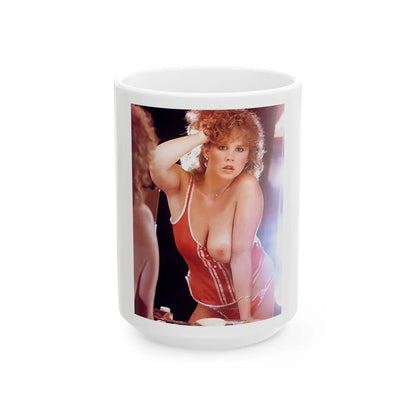 Linda Blair #138 - Partially Topless (Vintage Female Icon) White Coffee Mug-15oz-Go Mug Yourself