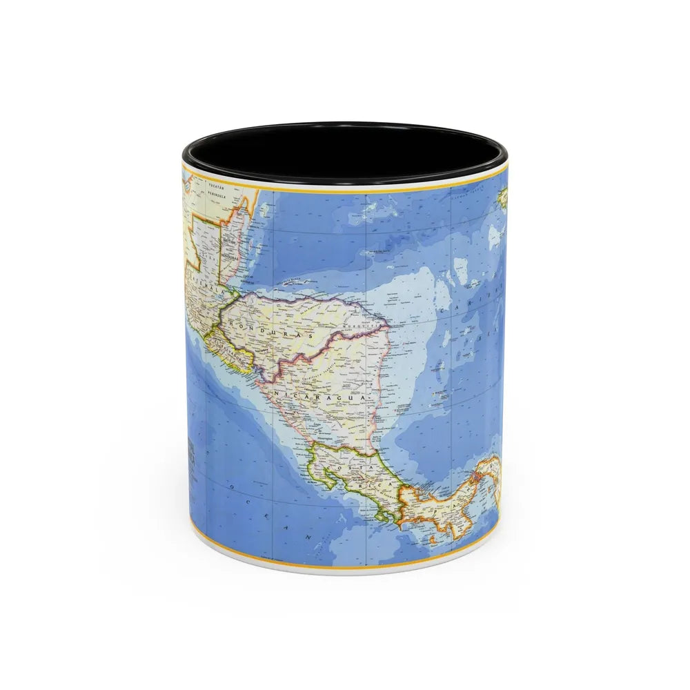 Central America (1973) (Map) Accent Coffee Mug-11oz-Black-Go Mug Yourself