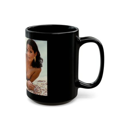 Barbara Carrera #63 (Vintage Female Icon) Black Coffee Mug-Go Mug Yourself