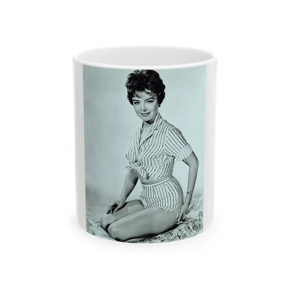 Janet Munro #32 - B&W 8x10 Full Body Cheesecake The Day The Earth Caught Fire '61 Promo Photo (Vintage Female Icon) White Coffee Mug-11oz-Go Mug Yourself