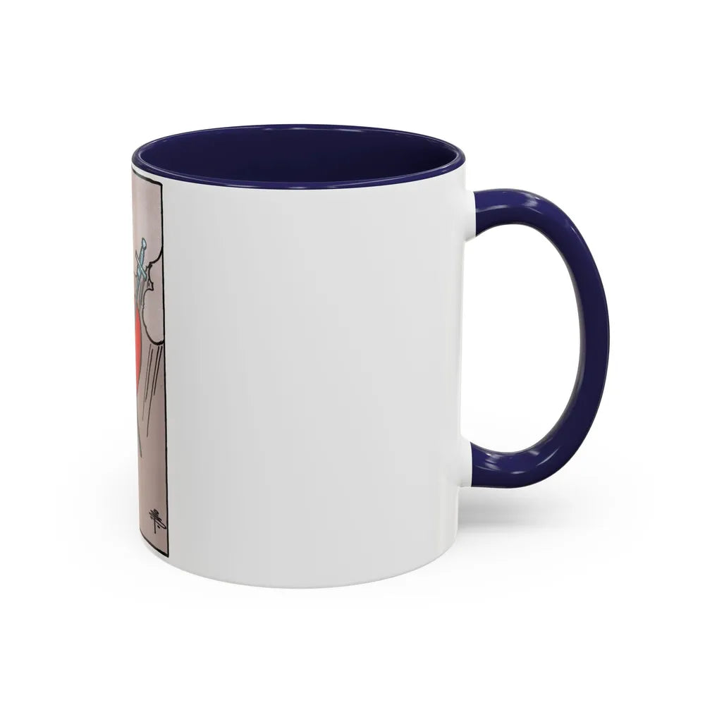 The 3 of Swords (Tarot Card) Accent Coffee Mug-Go Mug Yourself