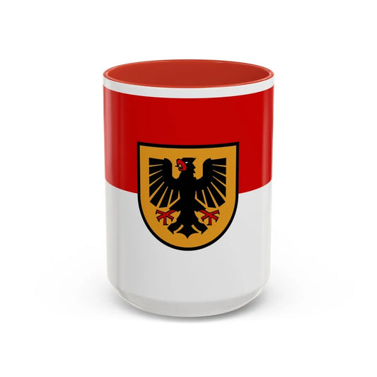 Flag of Dortmund Germany - Accent Coffee Mug-15oz-Red-Go Mug Yourself