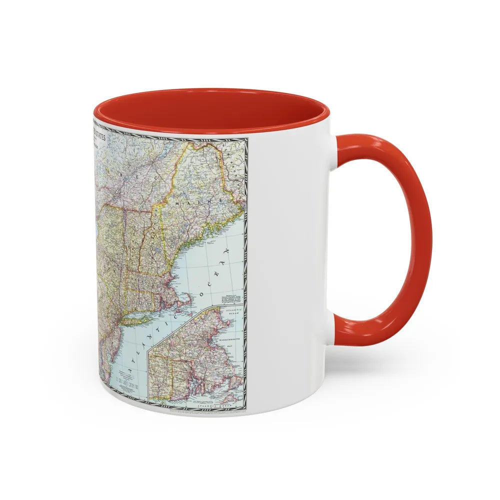 USA - Northeastern (1945) (Map) Accent Coffee Mug-Go Mug Yourself