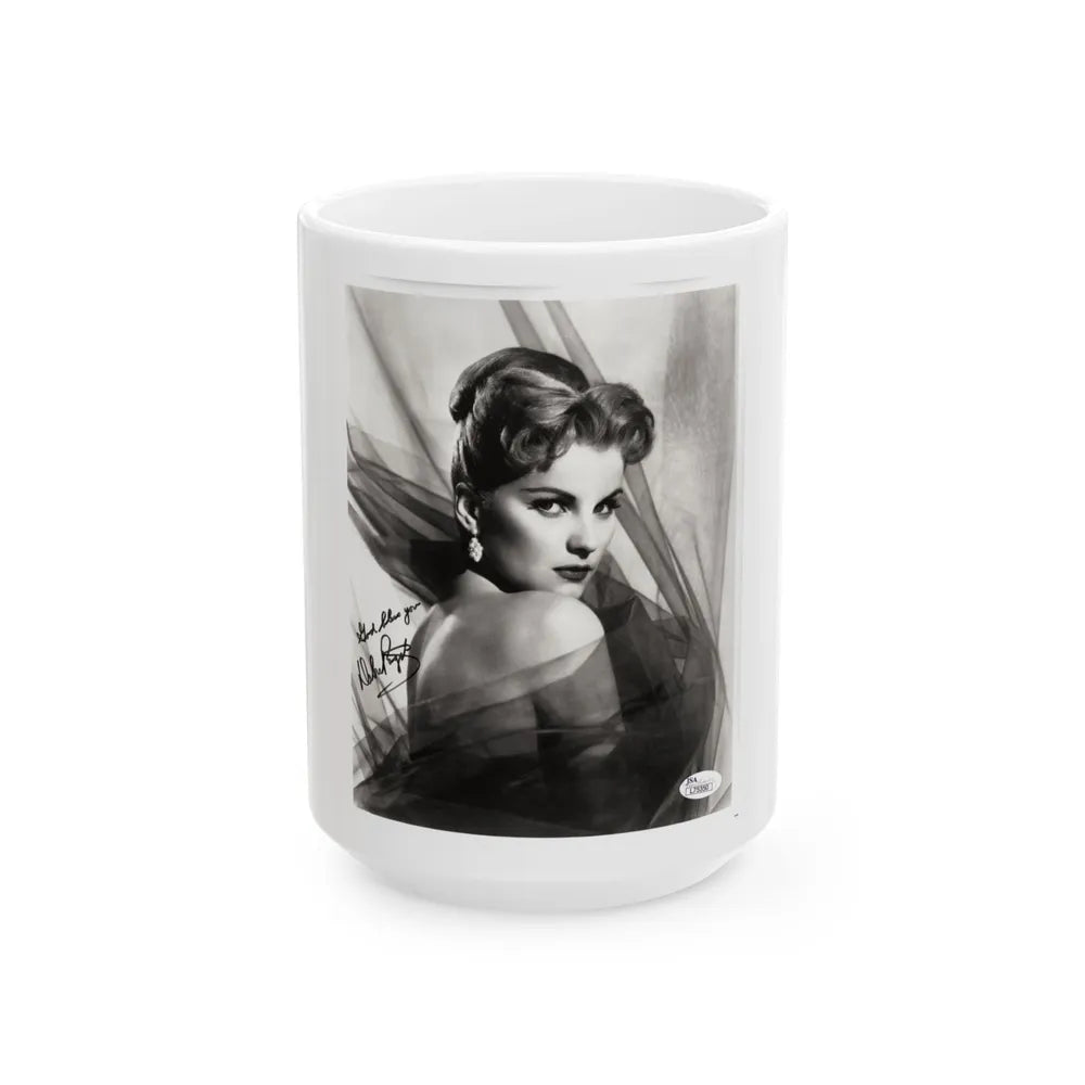 Debra Paget #04 - 8x10 B&W Glamour Portrait Upper Body Bare Shoulders Photo signed 2 (Vintage Female Icon) White Coffee Mug-15oz-Go Mug Yourself