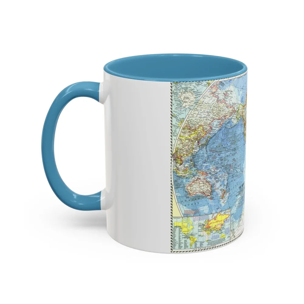 World Map (1960) (Map) Accent Coffee Mug-Go Mug Yourself