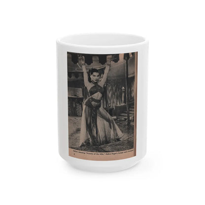 Debra Paget #526 - Show Pocket Mag. '55 - 1 B&W Photo & Caption (Vintage Female Icon) White Coffee Mug-15oz-Go Mug Yourself