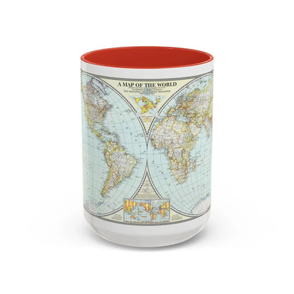 World Map (1941) (Map) Accent Coffee Mug-15oz-Red-Go Mug Yourself