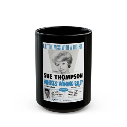 Sue Thompson 1963 (Music Poster) Black Coffee Mug-15oz-Go Mug Yourself