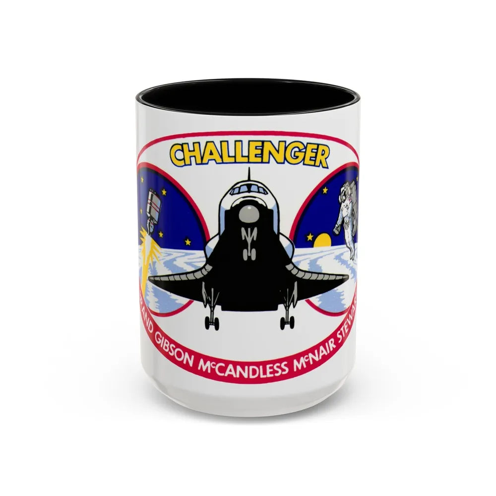 STS 41 b (NASA) Accent Coffee Mug-15oz-Black-Go Mug Yourself