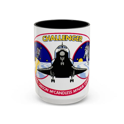 STS 41 b (NASA) Accent Coffee Mug-15oz-Black-Go Mug Yourself