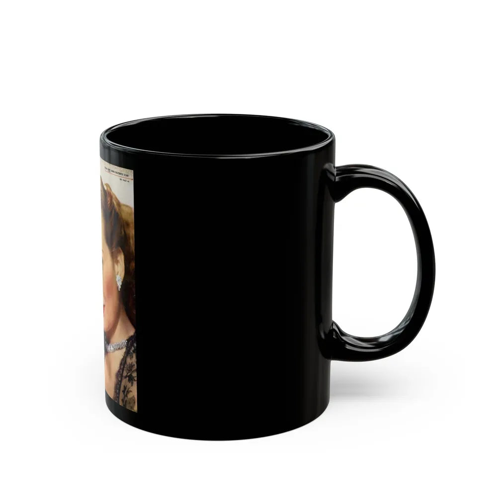 Jeanne Crain #193 - Mag. Cover (Vintage Female Icon) Black Coffee Mug-Go Mug Yourself