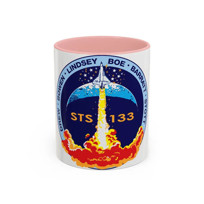 STS 133 (NASA) Accent Coffee Mug-11oz-Pink-Go Mug Yourself