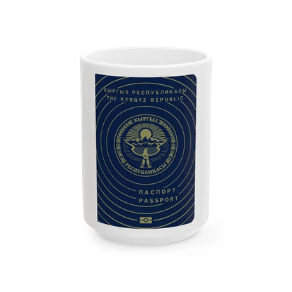 Kyrgyzstan Passport - White Coffee Mug-15oz-Go Mug Yourself