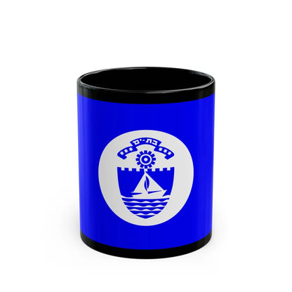 Flag of Bat Yam Israel - Black Coffee Mug-11oz-Go Mug Yourself