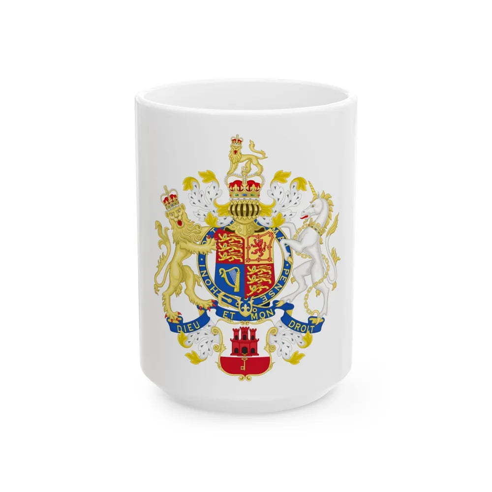 Coat of Arms of the Government of Gibraltar - White Coffee Mug-15oz-Go Mug Yourself