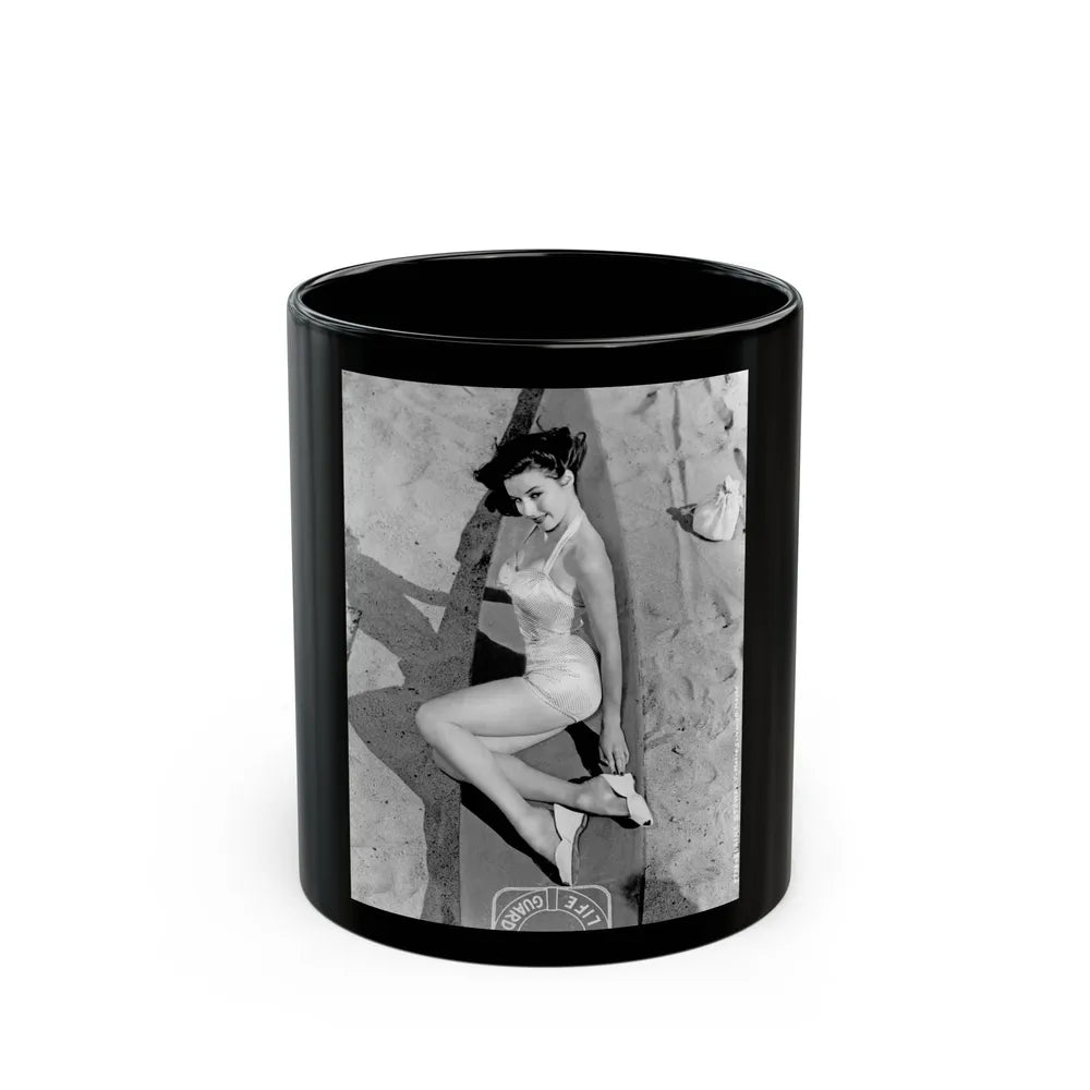 Elaine Stewart #145 (Vintage Female Icon) Black Coffee Mug-11oz-Go Mug Yourself