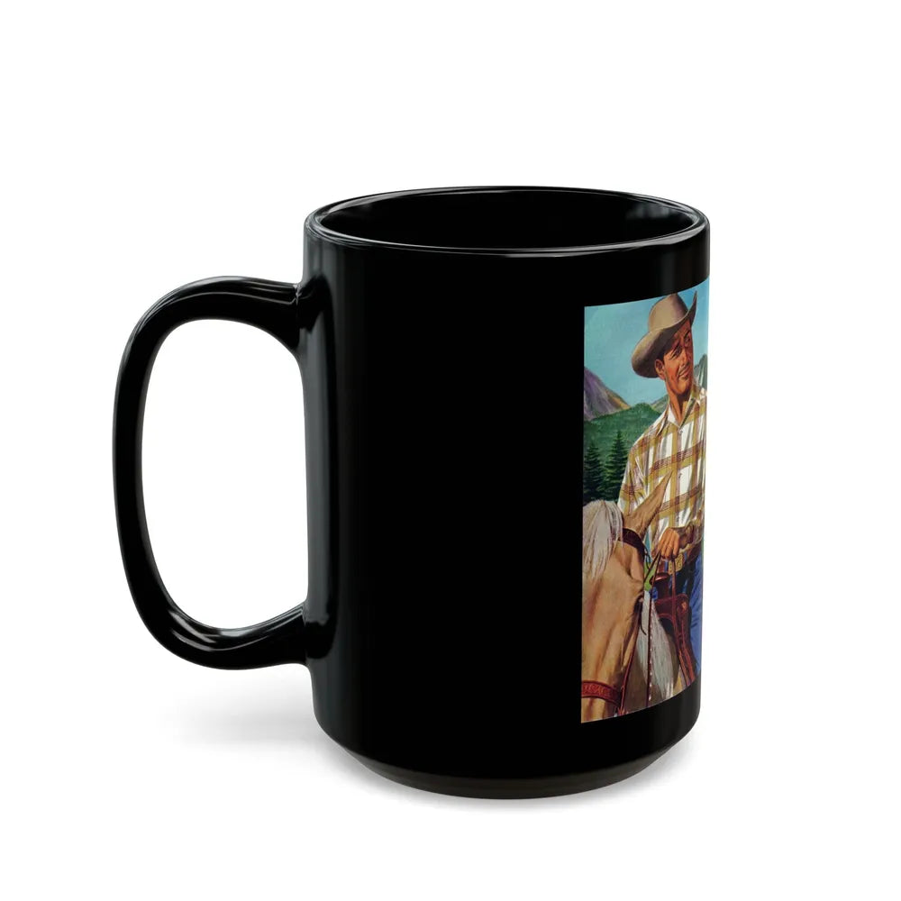 Dude Ranch, Arrow advertisement, 1954 - Black Coffee Mug-Go Mug Yourself