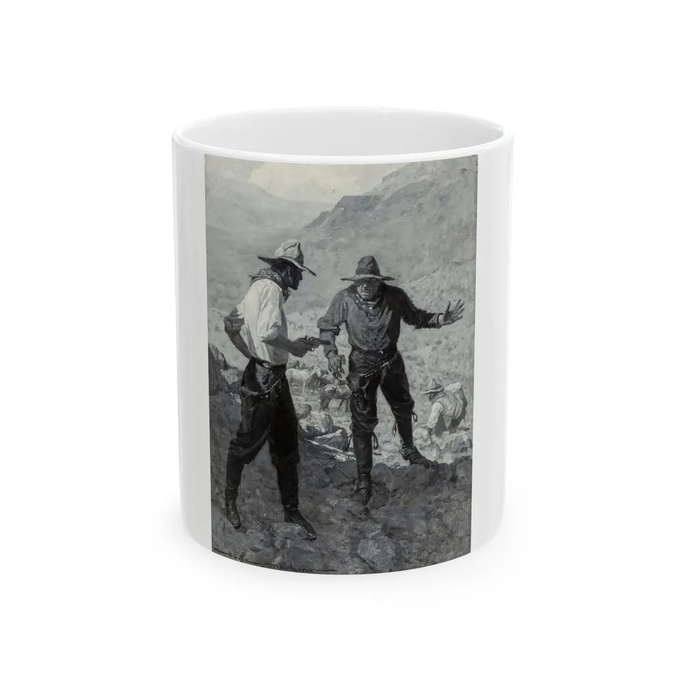 Confrontation Between Two Prospectors, circa 1910 - White Coffee Mug-11oz-Go Mug Yourself