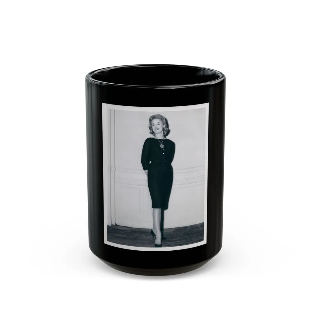 Leslie Parrish #72 (Vintage Female Icon) Black Coffee Mug-15oz-Go Mug Yourself